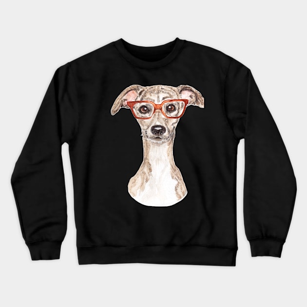 Geeky Dog Crewneck Sweatshirt by mjillustrates
